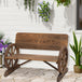 Fir Wood 2 Seater Outdoor Garden Wagon Wheel Bench - Velmora