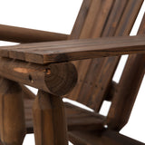 Fir Wood 2 Seats Patio Chair Garden Bench With Center Coffee Table - Velmora