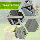 Fir Wood 2 Seats Patio Chair Garden Bench With Center Coffee Table - Velmora