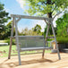 Fir Wood 3 Seater Swing Garden Bench in Rectangular - Velmora