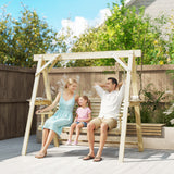Fir Wood 3 Seater Swing Garden Bench in Rectangular - Velmora