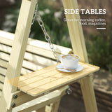 Fir Wood 3 Seater Swing Garden Bench in Rectangular - Velmora