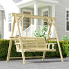 Fir Wood 3 Seater Swing Garden Bench in Rectangular - Velmora