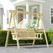 Fir Wood 3 Seater Swing Garden Bench in Rectangular - Velmora