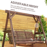 Fir Wood 3 Seater Swing Garden Bench in Rectangular - Velmora