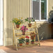 Fir Wood 3 Tier Folding Plant Stand 100cm Wide - Velmora