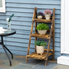 Fir Wood 3 Tier Folding Plant Stand 93cm Wide - Velmora