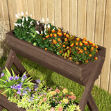 Fir Wood 3 Tier Plant Stand 65cm Wide - Velmora