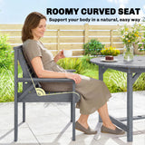 Fir Wood 5 Pieces Round Garden Dining Set With Parasol Hole - Velmora