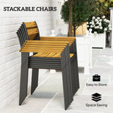 Fir Wood 6 Seater Garden Dining Set With Rectangular Table - Velmora