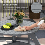 Fir Wood 6 Seater Round Garden Dining Set With Matching Bench - Velmora