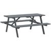 Fir Wood 6 Seater Wooden Picnic Garden Dining Set With 2 Benches - Velmora