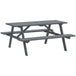 Fir Wood 6 Seater Wooden Picnic Garden Dining Set With 2 Benches - Velmora