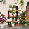 Fir Wood 7 Tier Plant Stand 87cm Wide With Metal Frame - Velmora