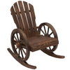Fir Wood Adirondack Reclining Rocking Armchair - Velmora