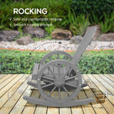 Fir Wood Adirondack Reclining Rocking Armchair - Velmora