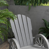 Fir Wood Adirondack Reclining Rocking Armchair - Velmora