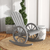 Fir Wood Adirondack Reclining Rocking Armchair - Velmora