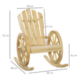 Fir Wood Adirondack Reclining Rocking Armchair - Velmora