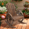Fir Wood Adirondack Rocking Reclining Garden Armchair - Velmora