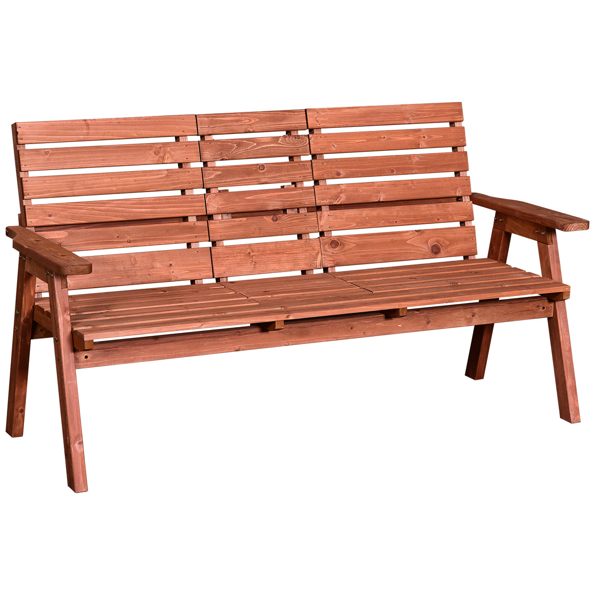 Fir Wood Convertible 2 to 3 Seater Outdoor Garden Bench - Velmora
