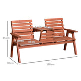 Fir Wood Convertible 2 to 3 Seater Outdoor Garden Bench - Velmora