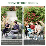 Fir Wood Convertible 2 to 3 Seater Outdoor Garden Bench - Velmora