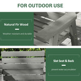 Fir Wood Convertible 2 to 3 Seater Outdoor Garden Bench - Velmora