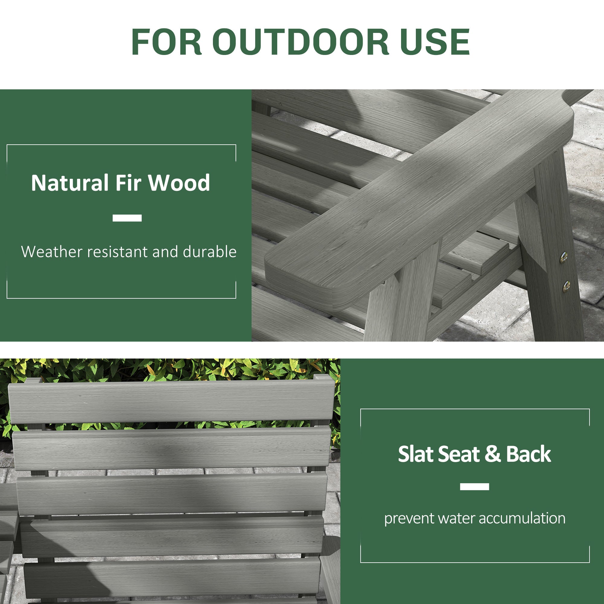 Fir Wood Convertible 2 to 3 Seater Outdoor Garden Bench - Velmora