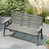Fir Wood Convertible 2 to 3 Seater Outdoor Garden Bench - Velmora