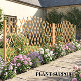 Fir Wood Expanding Garden Fence Panels 180cm Wide in Set Of 2 - Velmora