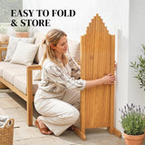 Fir Wood Expanding Garden Fence Panels 180cm Wide in Set Of 2 - Velmora