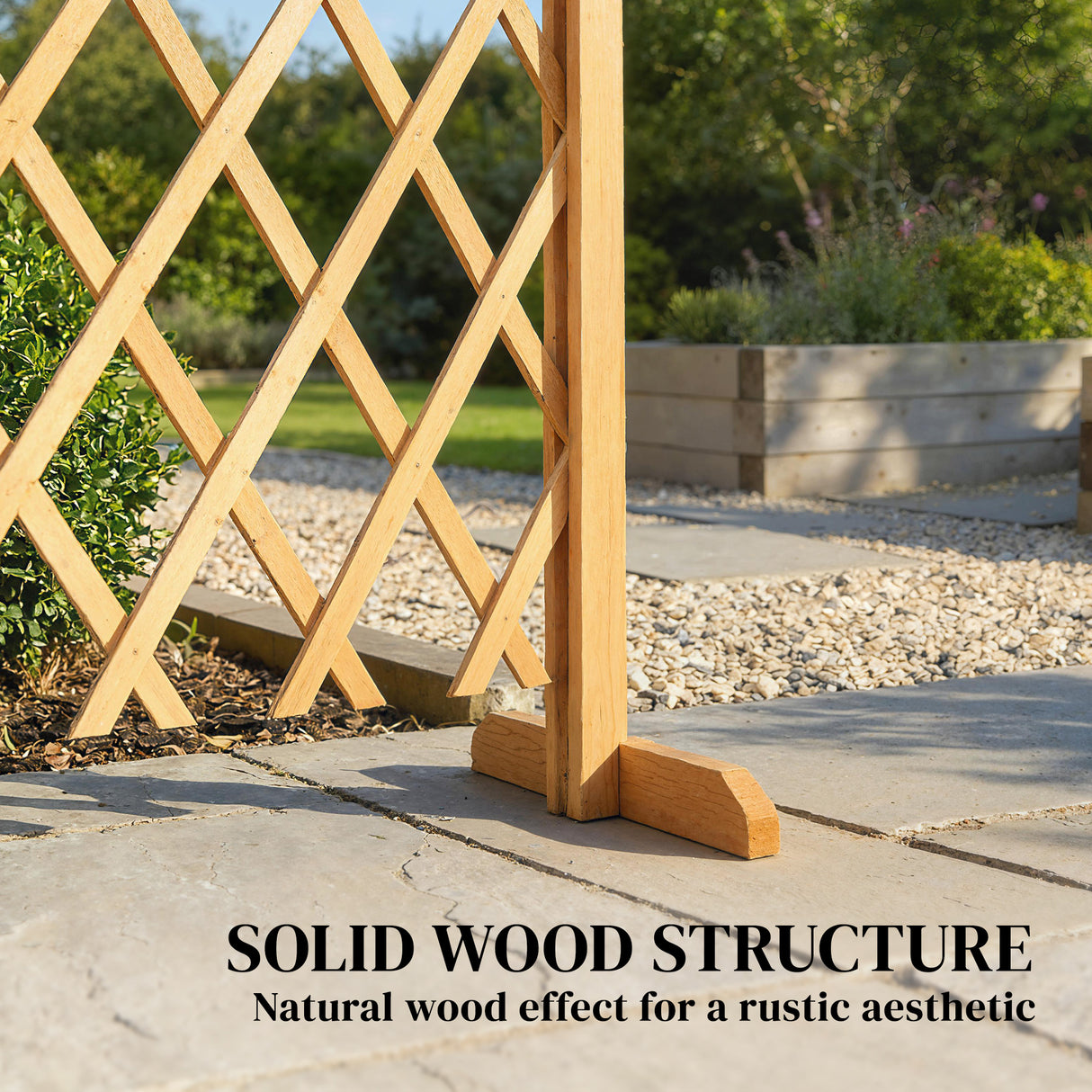 Fir Wood Expanding Garden Fence Panels 180cm Wide in Set Of 2 - Velmora