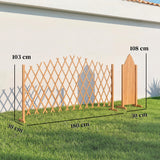 Fir Wood Expanding Garden Fence Panels 180cm Wide in Set Of 2 - Velmora