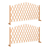 Fir Wood Expanding Garden Fence Panels 180cm Wide in Set Of 2 - Velmora