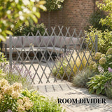 Fir Wood Expanding Garden Fence Panels 180cm Wide in Set Of 2 - Velmora