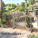 Fir Wood Expanding Garden Fence Panels 180cm Wide in Set Of 2 - Velmora