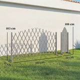 Fir Wood Expanding Garden Fence Panels 180cm Wide in Set Of 2 - Velmora