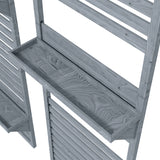 Fir Wood Flower Stand With Shelves 60cm Wide in Set Of 2 - Velmora