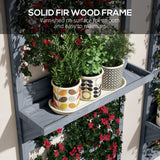 Fir Wood Flower Stand With Shelves 60cm Wide in Set Of 2 - Velmora