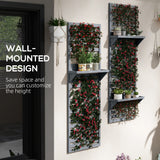 Fir Wood Flower Stand With Shelves 60cm Wide in Set Of 2 - Velmora
