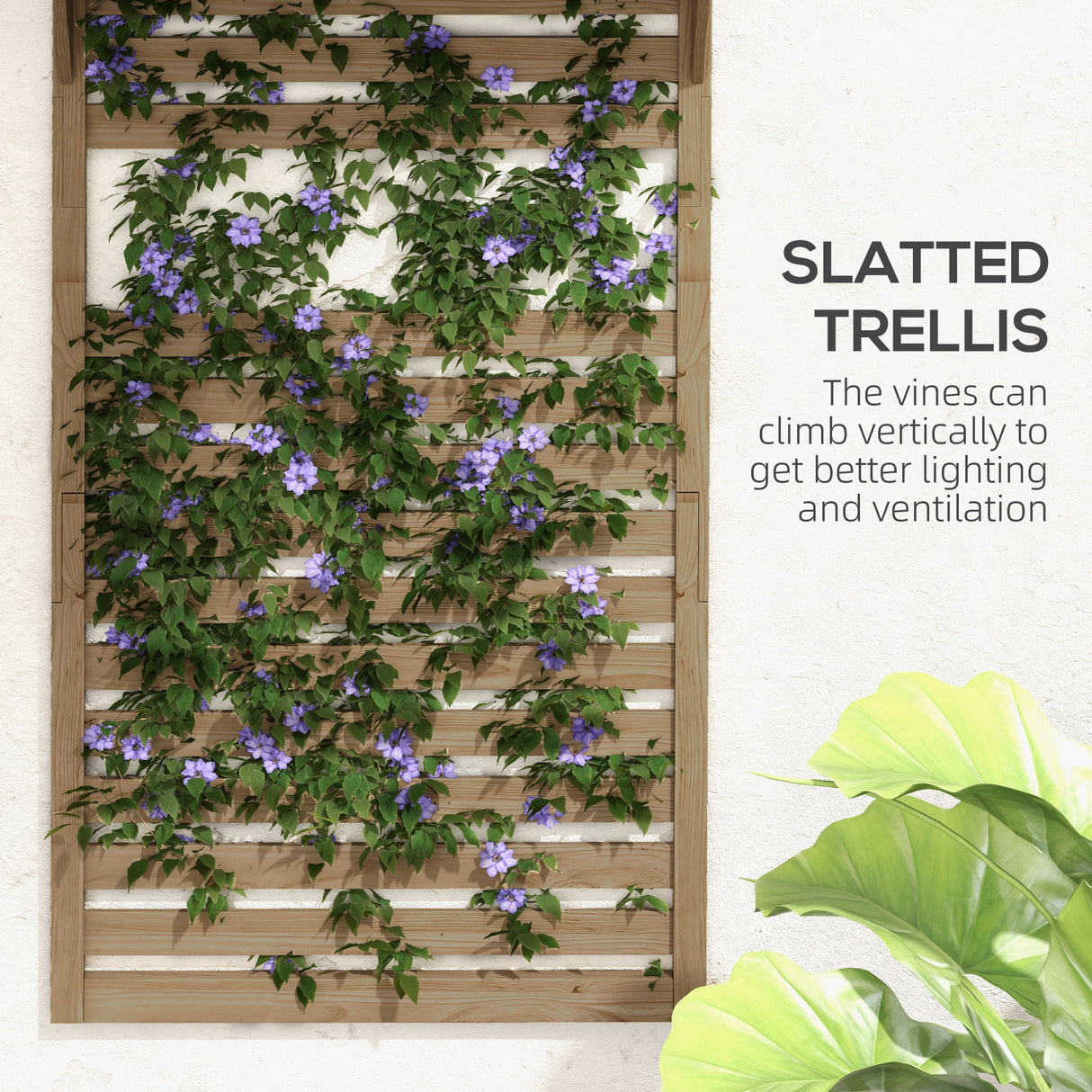 Fir Wood Flower Stand With Shelves 60cm Wide in Set Of 2 - Velmora