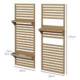 Fir Wood Flower Stand With Shelves 60cm Wide in Set Of 2 - Velmora