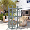 Fir Wood Foldable Garden Privacy Screen 120cm Wide - Velmora