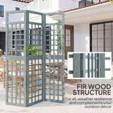 Fir Wood Foldable Garden Privacy Screen 120cm Wide - Velmora