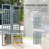 Fir Wood Foldable Garden Privacy Screen 120cm Wide - Velmora