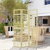 Fir Wood Foldable Garden Privacy Screen 120cm Wide - Velmora