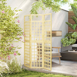 Fir Wood Foldable Garden Privacy Screen 120cm Wide - Velmora