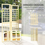 Fir Wood Foldable Garden Privacy Screen 120cm Wide - Velmora
