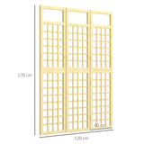 Fir Wood Foldable Garden Privacy Screen 120cm Wide - Velmora